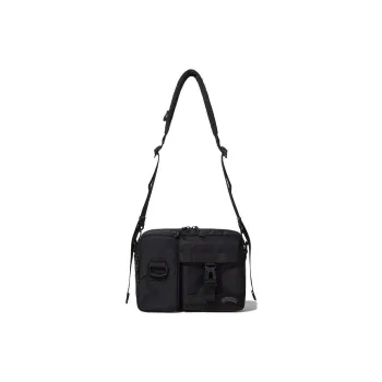 COVERNAT Nylon Shoulder Bag, Crossbody Bag Medium Size Unisex Black