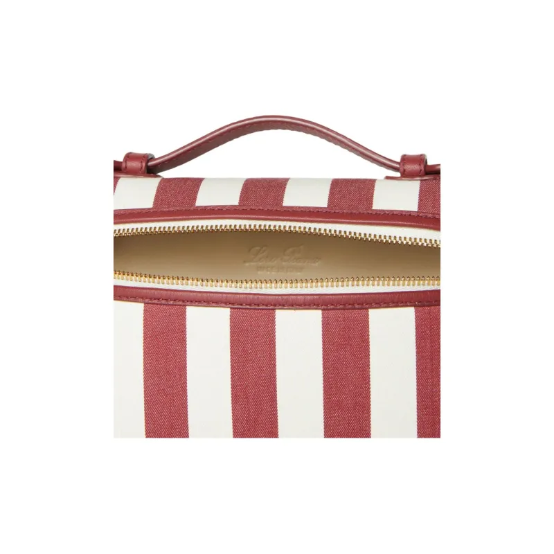 Loro Piana ExtraPocket Cotton Shoulder Bag Crossbody Bag Handbag Mini Kids' Red & White-4