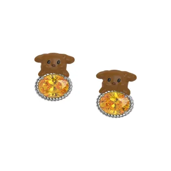 MARSEVEN Copper Plated In 18k White Gold Earrings Women's