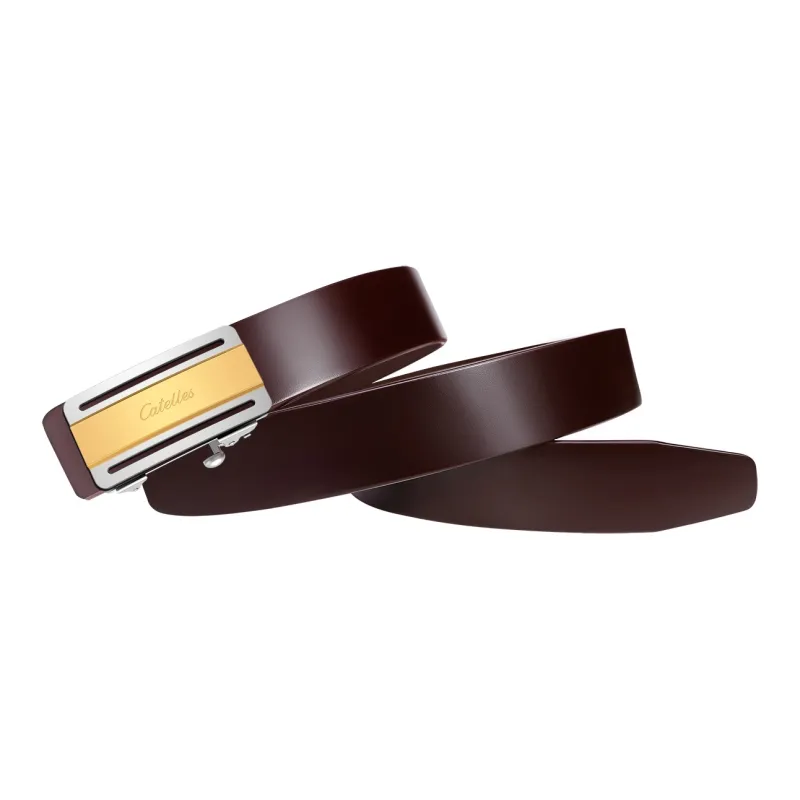 CATELLES Top Grain Cow Leather Leather Belts Men's Black/Coffee Width 3.4cm-11