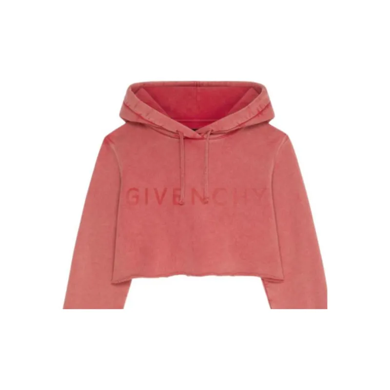 Givenchy Cropped Hoodie 'Medium Red'-4