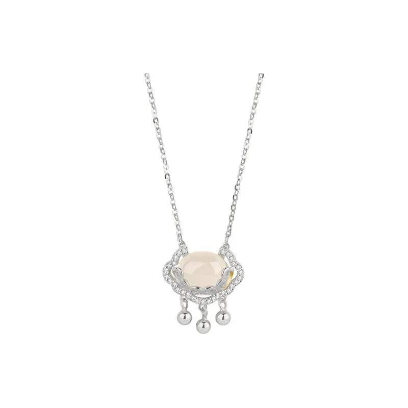 Emerald Chalcedony Necklaces Women's-5