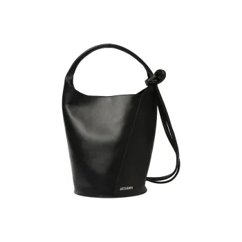 Jacquemus Cow Leather Bucket Bag Handbag Women's Black