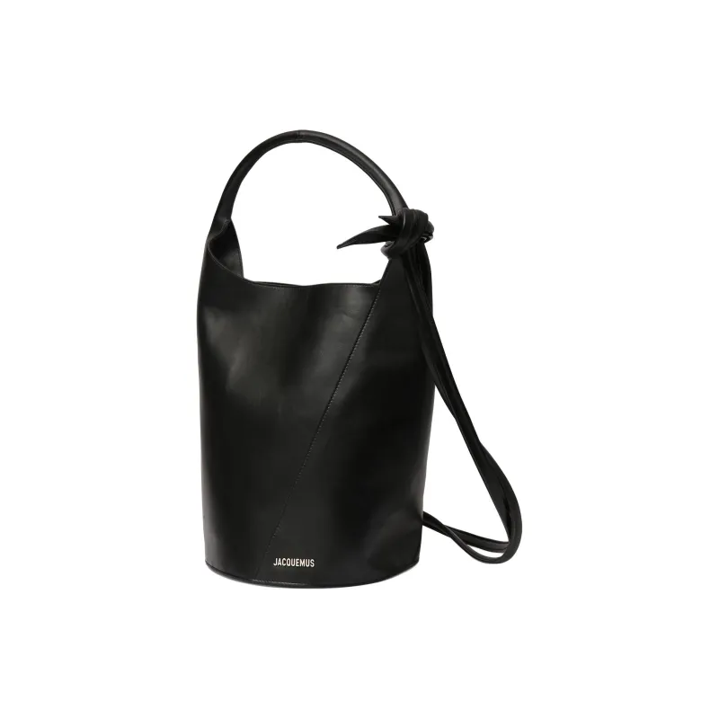 Jacquemus Cow Leather Bucket Bag Handbag Women's Black-1