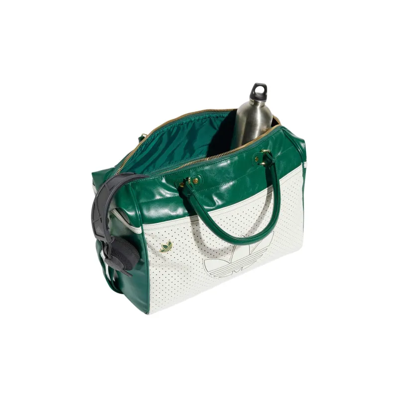 Adidas Polyurethane Bowling Bag, Shoulder Bag, Crossbody Bag, Handbag Unisex Ecru & Preppy Green-2