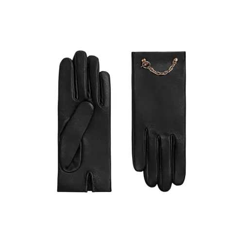 HERMES Lambskin Gloves Unisex Black