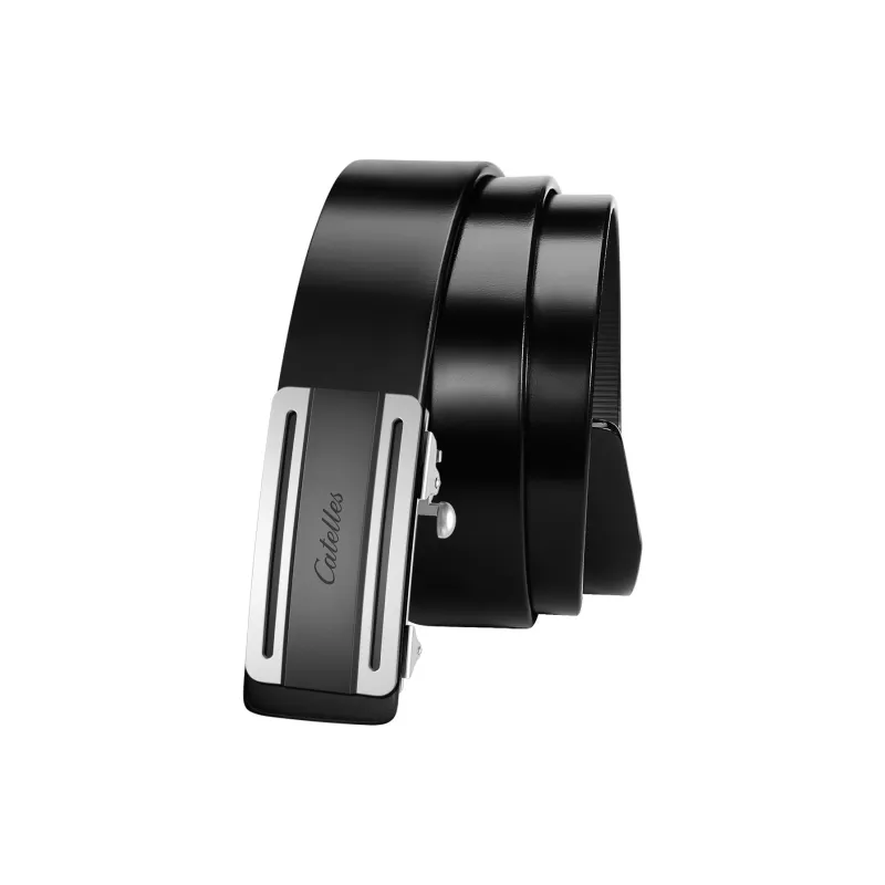 CATELLES Top Grain Cow Leather Leather Belts Men's Black/Coffee Width 3.4cm-2