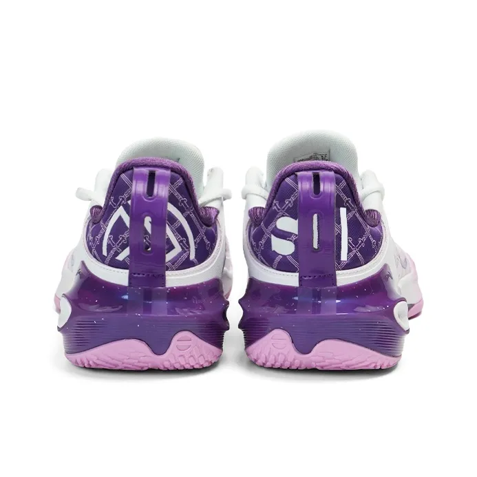 LINING Flash Strike 11 Basketball Shoes Men Low Top White Purple-5
