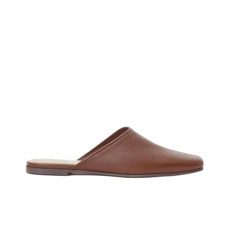 12 STOREEZ Square toe Leather Slippers Women's-1
