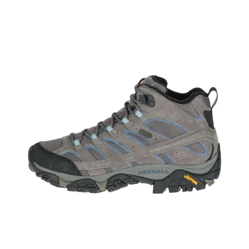 MERRELL Moab 2 Slip-Resistant Water-Resistant Mid-Top Hiking Shoes Women's Gray-0
