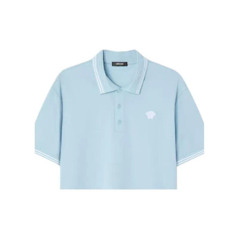 VERSACE Polo Shirt Men's Light Blue-4