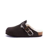 Dark Brown Suede+White Fur