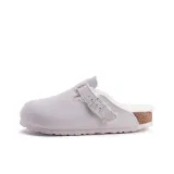 Ecru Suede+White Fur