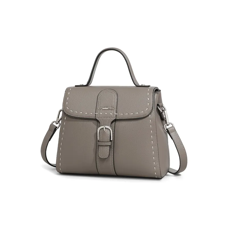 MILLIE'S Cow Leather Handbag, Underarm Shoulder Bag, Crossbody Bag, Small Square Bag Regular Women's Multicolor-4