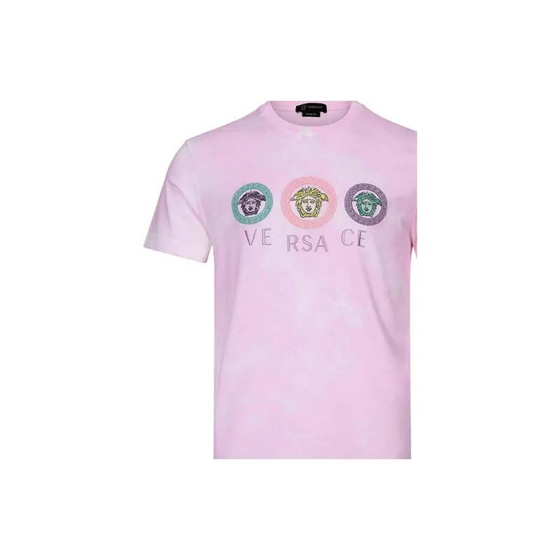 VERSACE Tye Die Medusa T Shirt 'Pink'-4