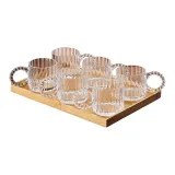 Cloud Ring Vertical Stripe Cup Transparent 6 Pack+Tray