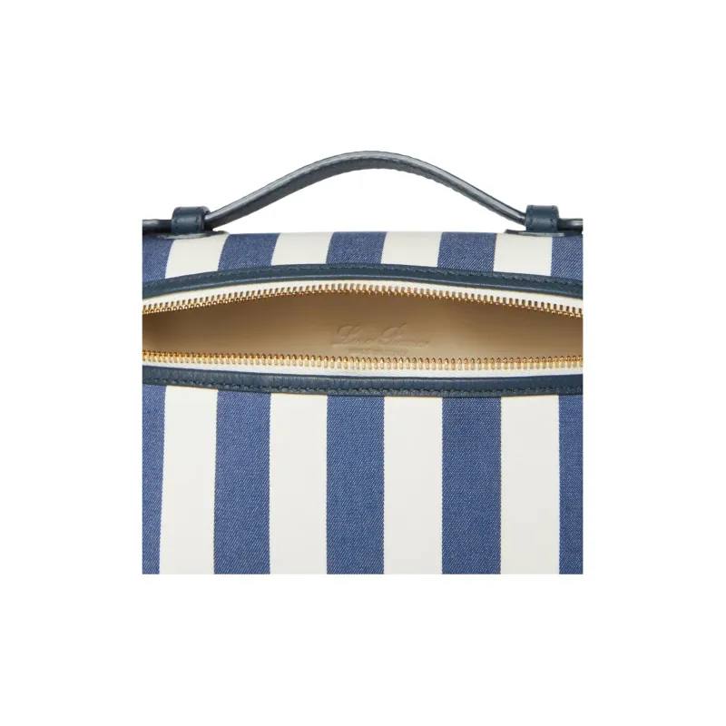 Loro Piana ExtraPocket Cotton Shoulder Bag Crossbody Bag Handbag Mini Kids' Blue & White-4