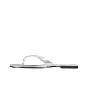TORY BURCH Logo plaque Laminated Flip flops