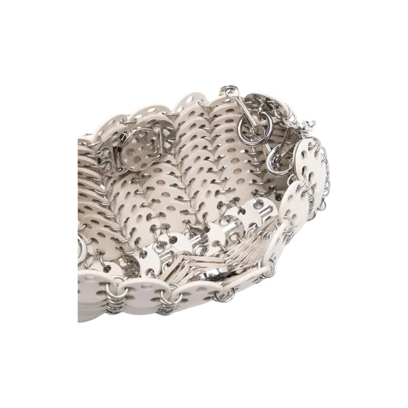 Paco Rabanne Calfskin Shoulder Bag Mini Women's White-3