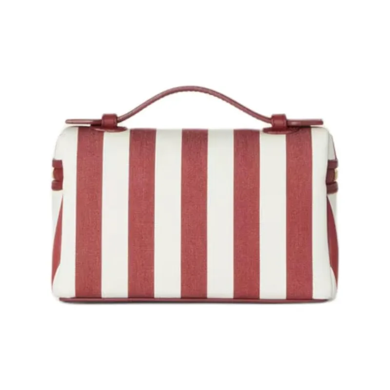 Loro Piana ExtraPocket Cotton Shoulder Bag Crossbody Bag Handbag Mini Kids' Red & White-2