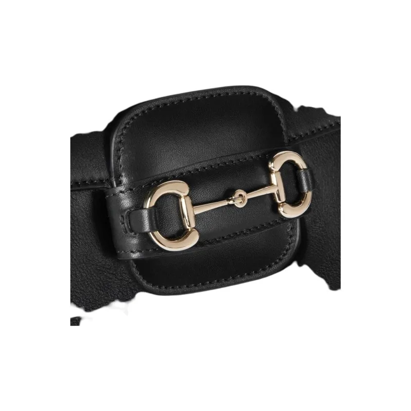 GUCCI Horsebit Leather Shoulder Bag Mini Women's Black-6