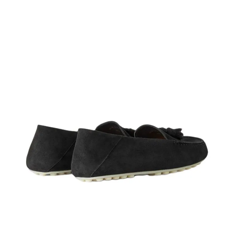 Loro Piana Dot Sole Walk Gommino Loafers Women's Black-3