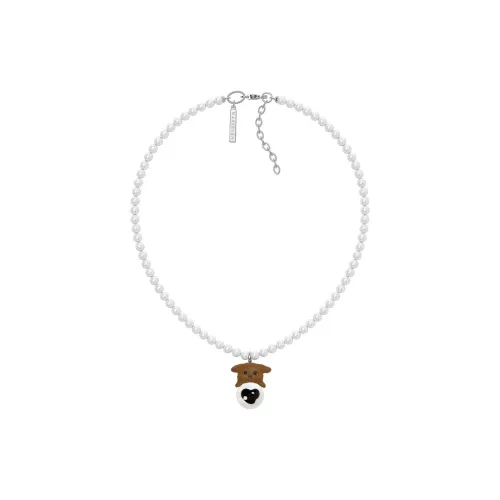 MARSEVEN 18K White Gold Plated Copper Enamel Necklaces Women's