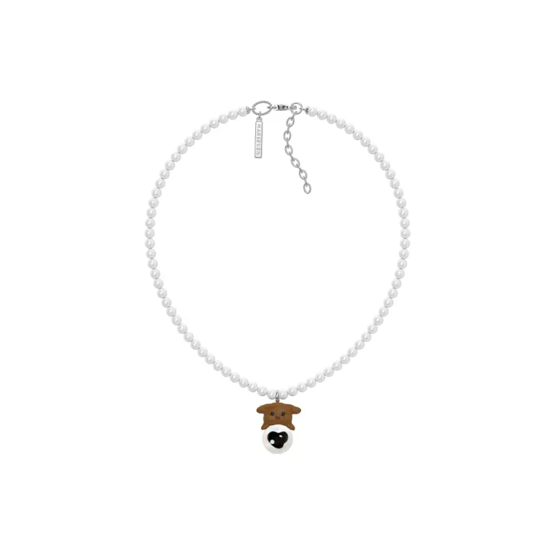 MARSEVEN 18K White Gold Plated Copper Enamel Necklaces Women's-0