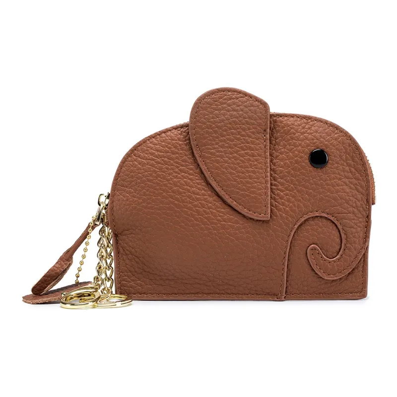 Playthings Cultural Creation Cow Leather Coin Purse Regular Unisex Solid Color-4