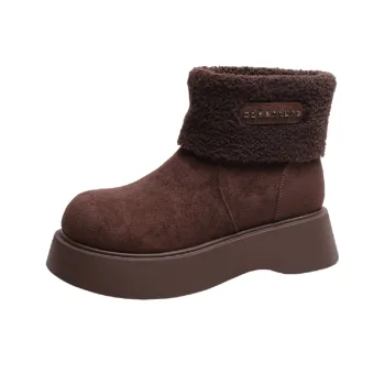 Mulinsen Classic Round Tip Comfortable Versatile Lightweight For The Feet Retro Texture Minimalist Style Warm Women's