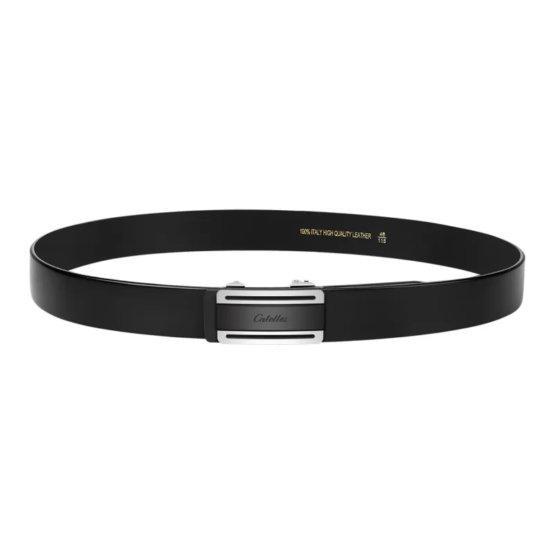 CATELLES Top Grain Cow Leather Leather Belts Men's Black/Coffee Width 3.4cm-4