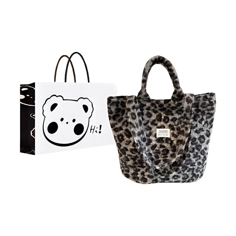 NX DOUGHNUT Fleece Fabric Premium Commute Tote, One Shoulder Handbag Large Size Women's Green/Brown/Black Gray-9