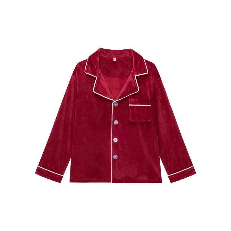 Shanghai Story Pajama Set Unisex 2 Piece Set Burgundy-3