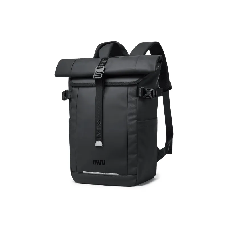 SEPTWOLVES Artificial Leather Large Capacity Backpack Commute Travel Laptop Backpack QPL Men's Black-1
