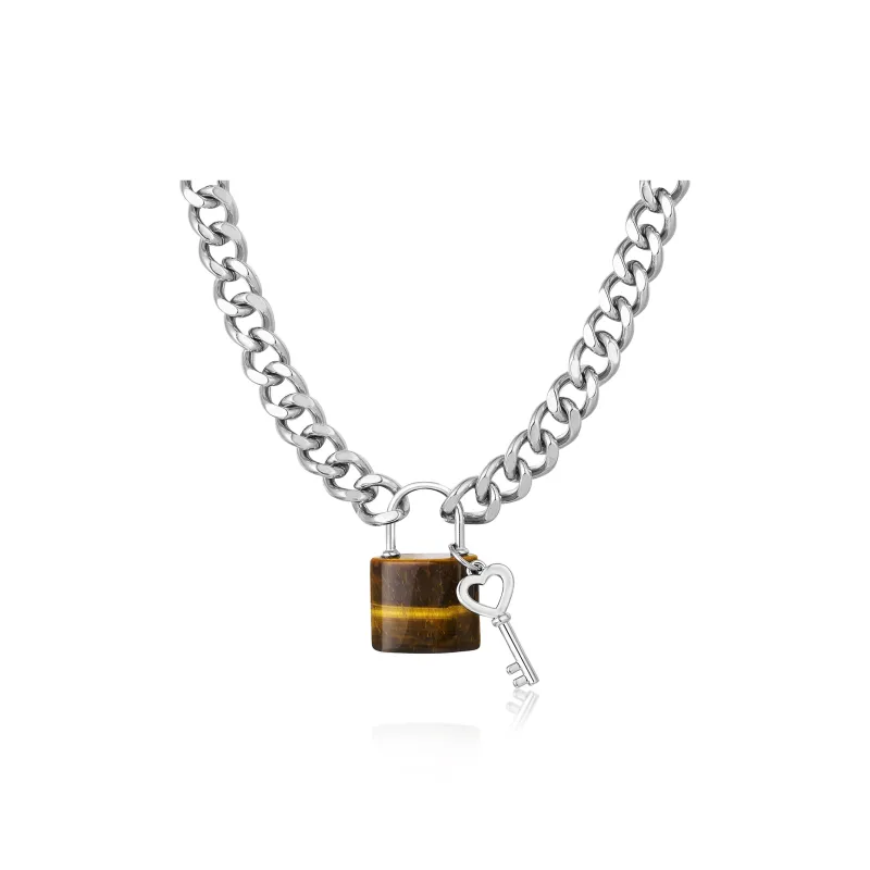 DH7 Tiger's Eye Stone Necklaces Unisex-3