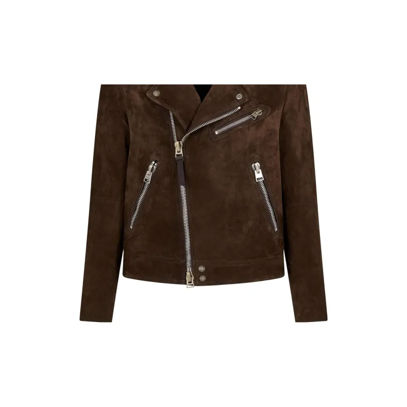 TOM FORD Off-Center Zipped Biker Jacket-3