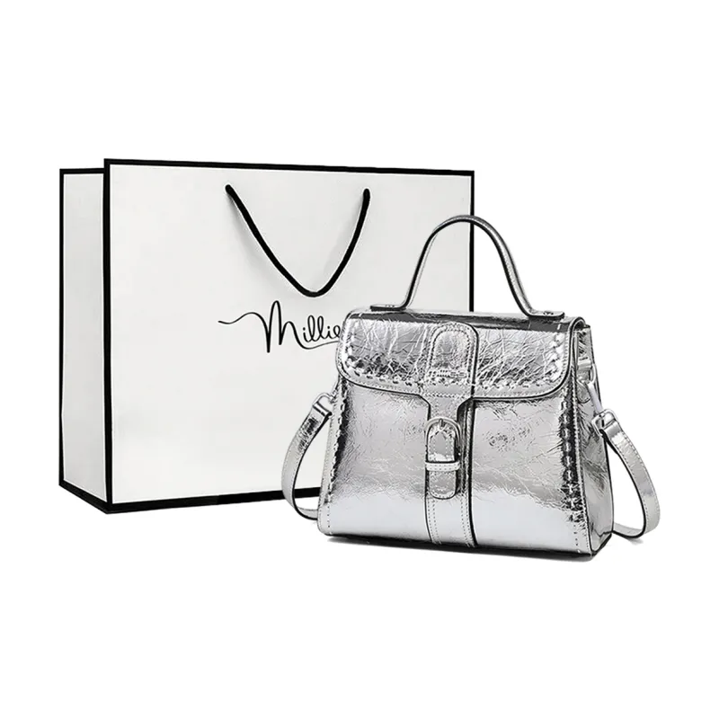 MILLIE'S Cow Leather Handbag, Underarm Shoulder Bag, Crossbody Bag, Small Square Bag Regular Women's Multicolor-15