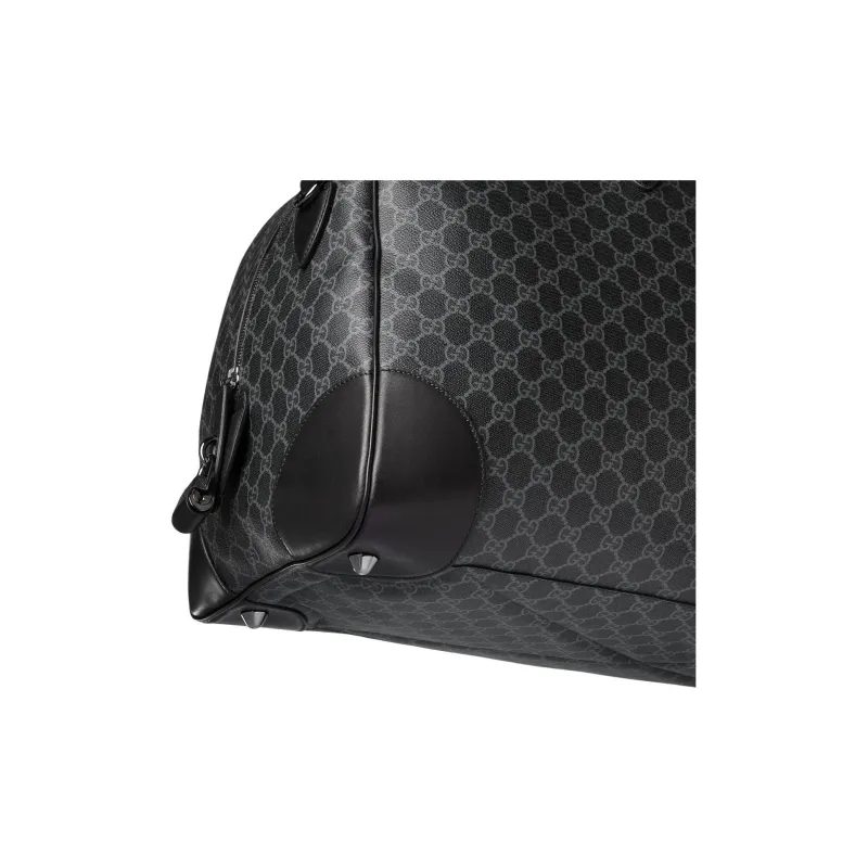 GUCCI GG Emblem Monogram Coated Fabric Travel Bag Tubas Men's Black-5