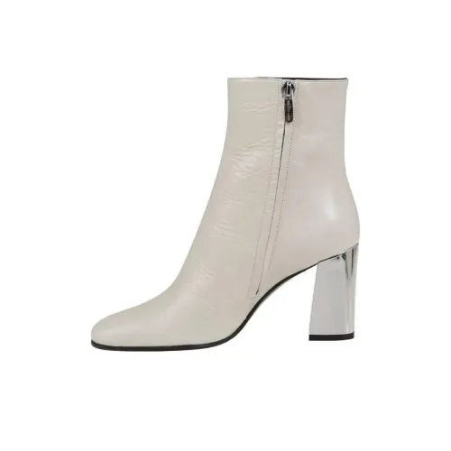 SERGIO ROSSI Ankle Boots 8cm Women's Cream White