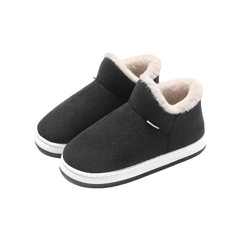 ECAC Seniors Viscose Slippers Winter Slip Resistant Indoor Home Platform Plush Bag With Snow Boots-4
