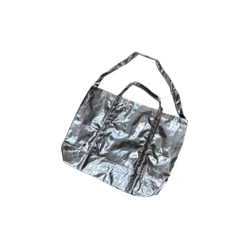 Vandy The Pink Glossy PU Handbag Regular Unisex Silver-2