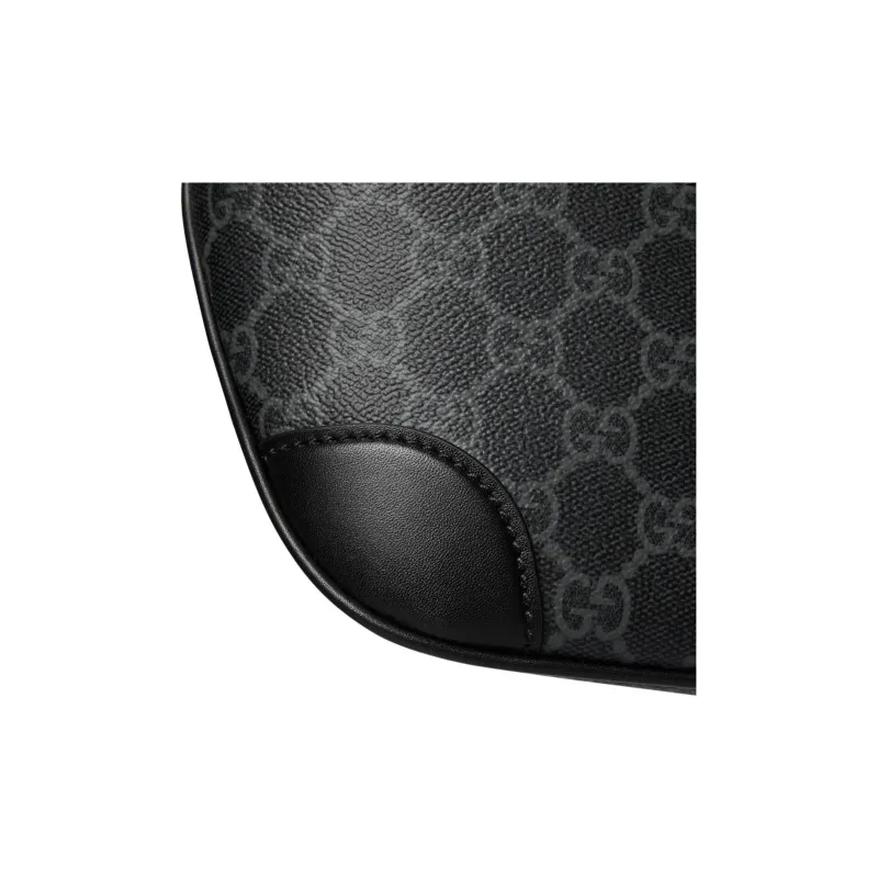 GUCCI GG Emblem Monogram Coated Fabric Fanny Pack Small Size Men's Black-5