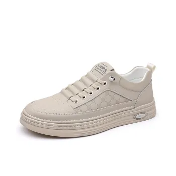 PTLS Skateboard Shoes Men Low Top Brown, White