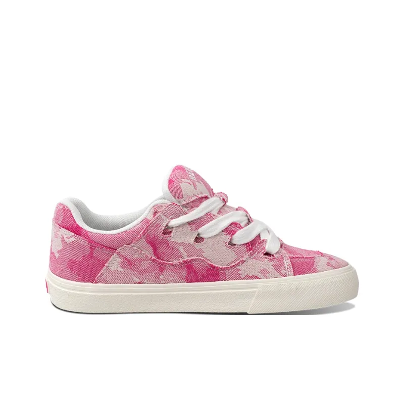 REVENFEXSPOTM x BURNING FLAME Thermal Height Increase Low Top Canvas Shoes Unisex Peach Pink-1