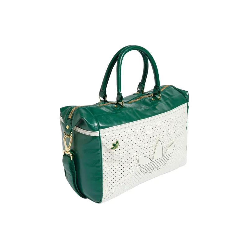 Adidas Polyurethane Bowling Bag, Shoulder Bag, Crossbody Bag, Handbag Unisex Ecru & Preppy Green-1