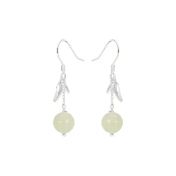 CHINA GOLD Hetian Jade Earrings White Jade/Pale Greenish White Jade Women's
