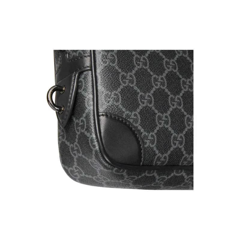 GUCCI GG Emblem Fabric Toiletry Bag Small Size Men's Black-5