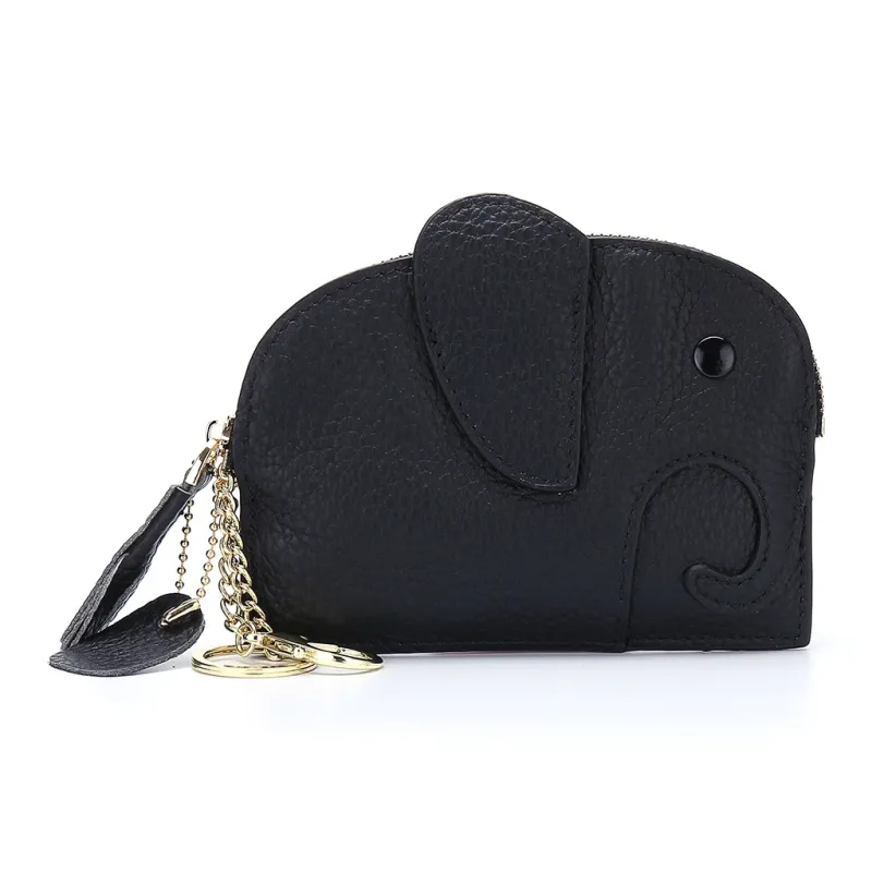 Playthings Cultural Creation Cow Leather Coin Purse Regular Unisex Solid Color-11