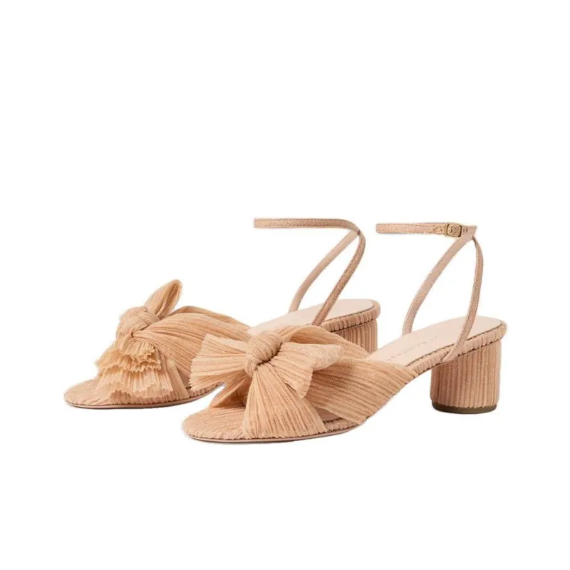 Loeffler Randall Dahlia Glitter Beauty Strap Sandals 5cm Women's Beige-4