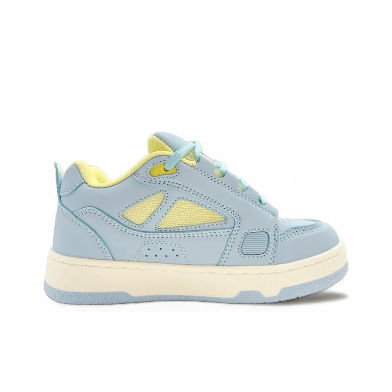 ITGI Anti Slip And Wear Resistant Coverage Low Top Skateboard Shoes Unisex Blue Yellow-1